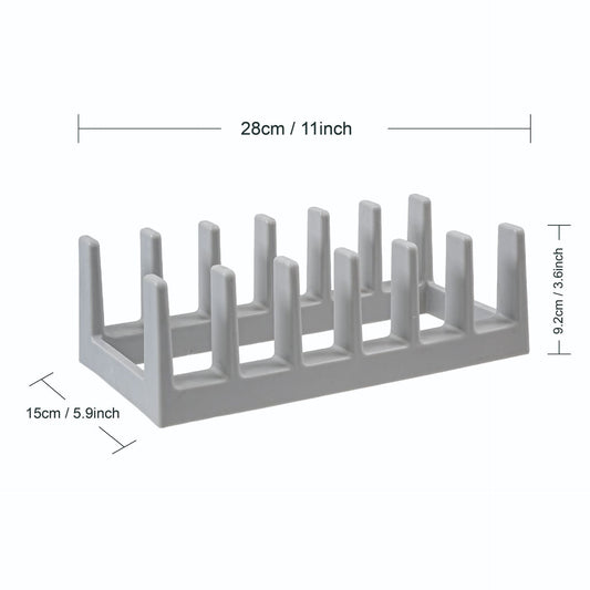 Multi-Slot Pot Lid & Plate Organizer Rack for Kitchen Countertop