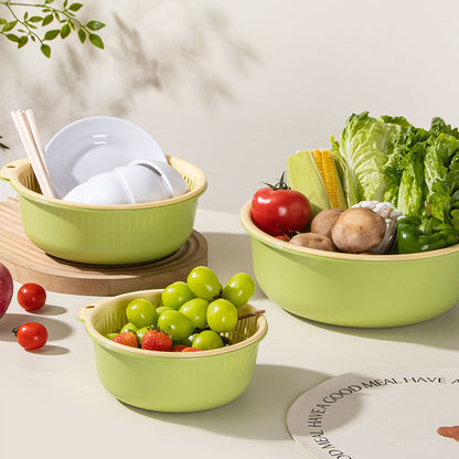 2-in-1 Produce Washing Bowl with Removable Colander Insert