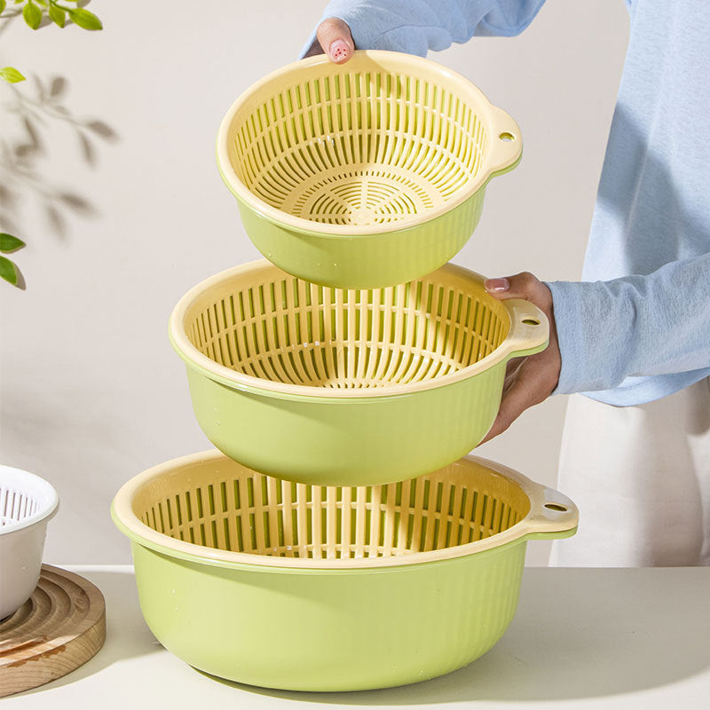 2-in-1 Produce Washing Bowl with Removable Colander Insert