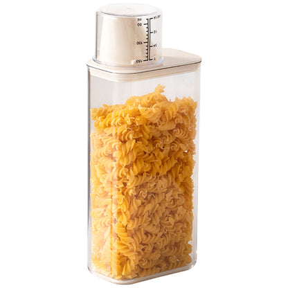 Clear Dry Food Storage Container with Removable Measuring Cup